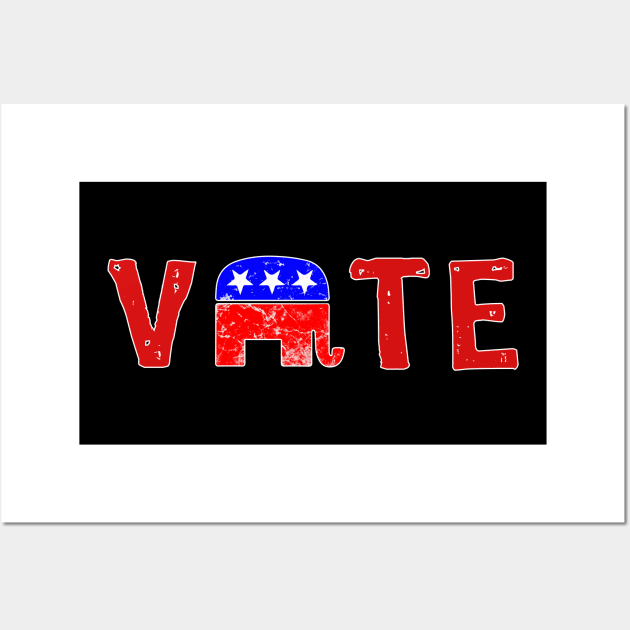 Republican Vote Vintage Elephant Wall Art by Scar